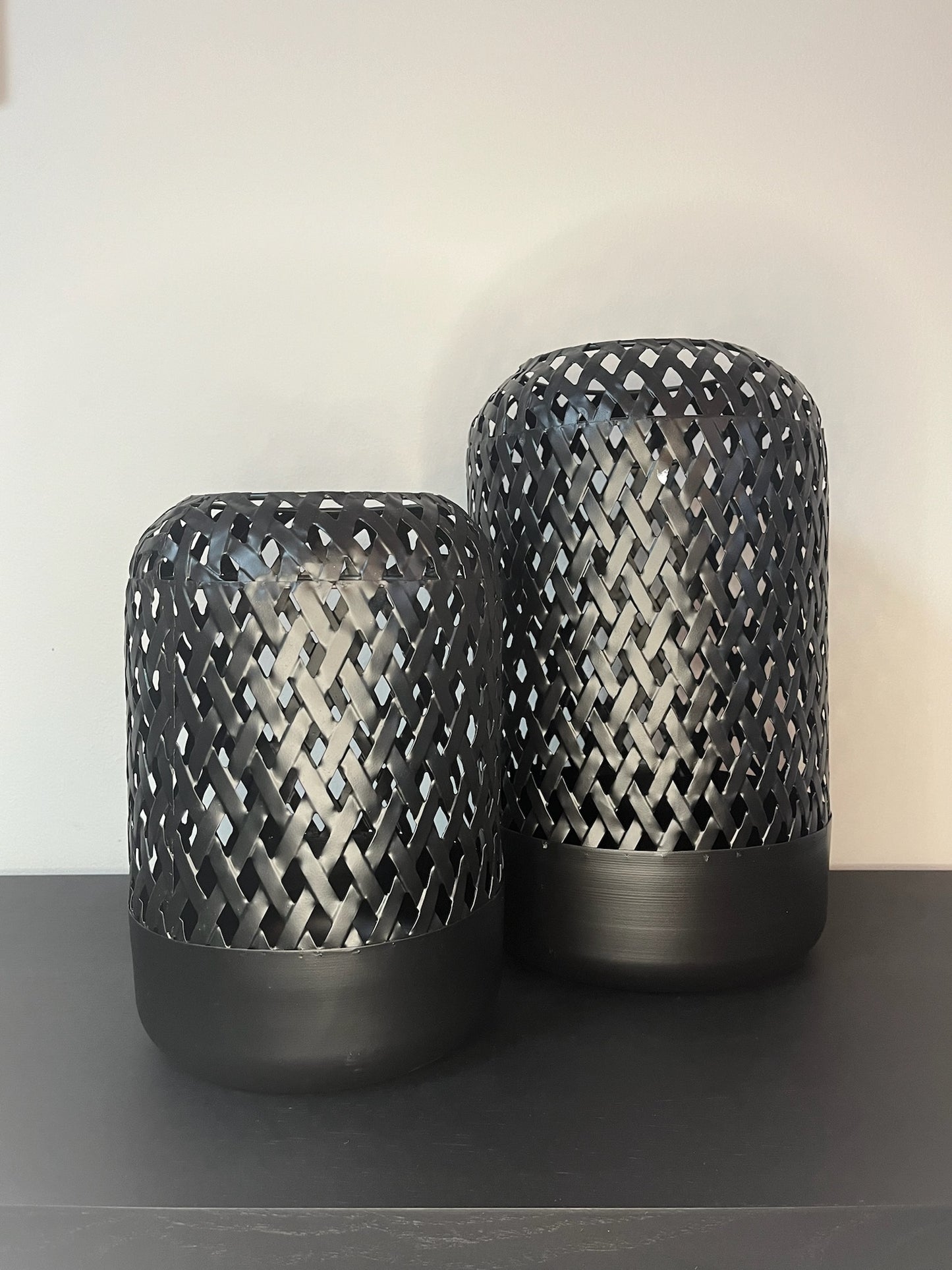 Metalen lantaarn zwart S