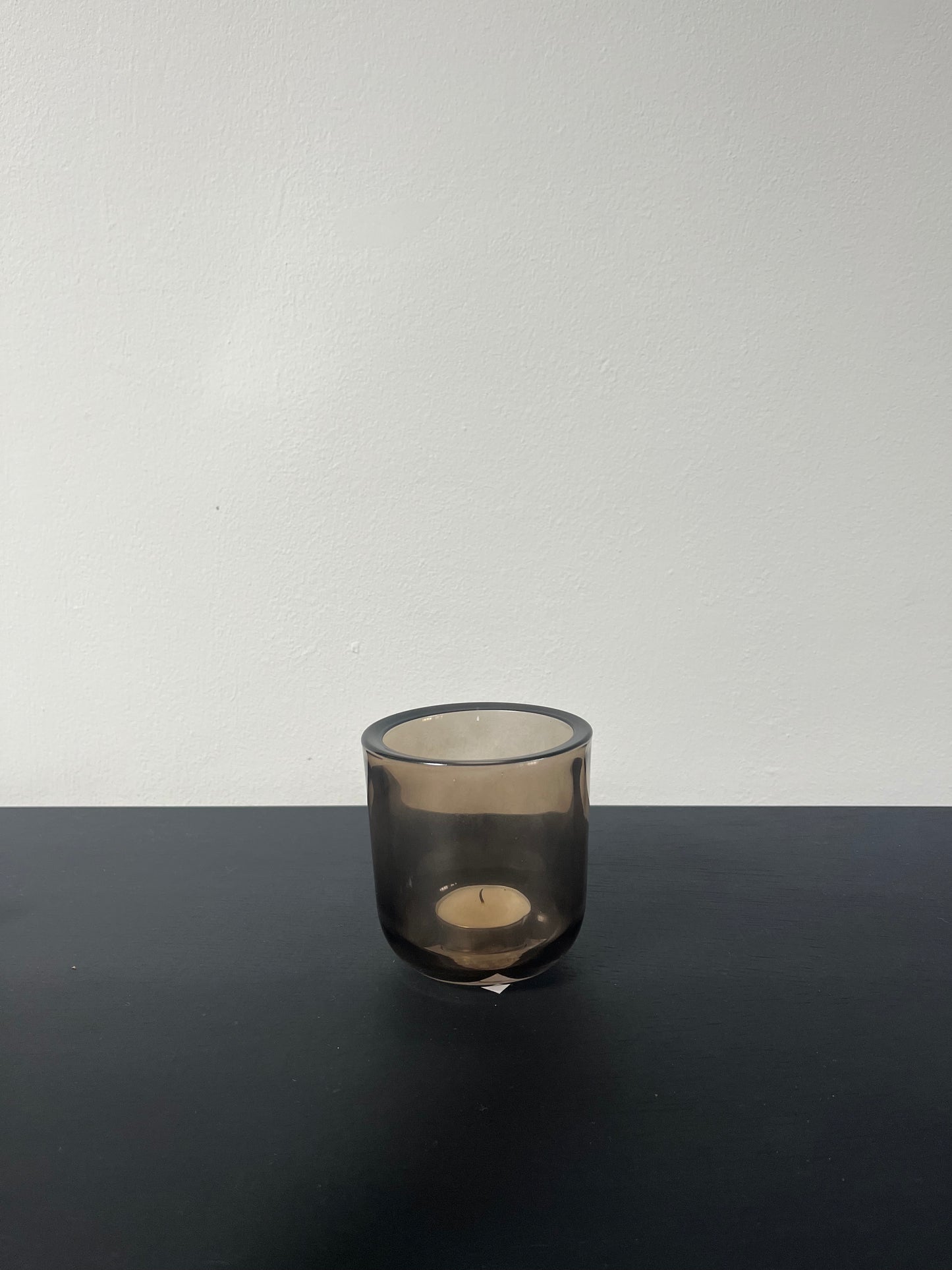 Theelichthouder glas bruin