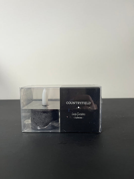 Ledkaars countryfield theelicht zwart