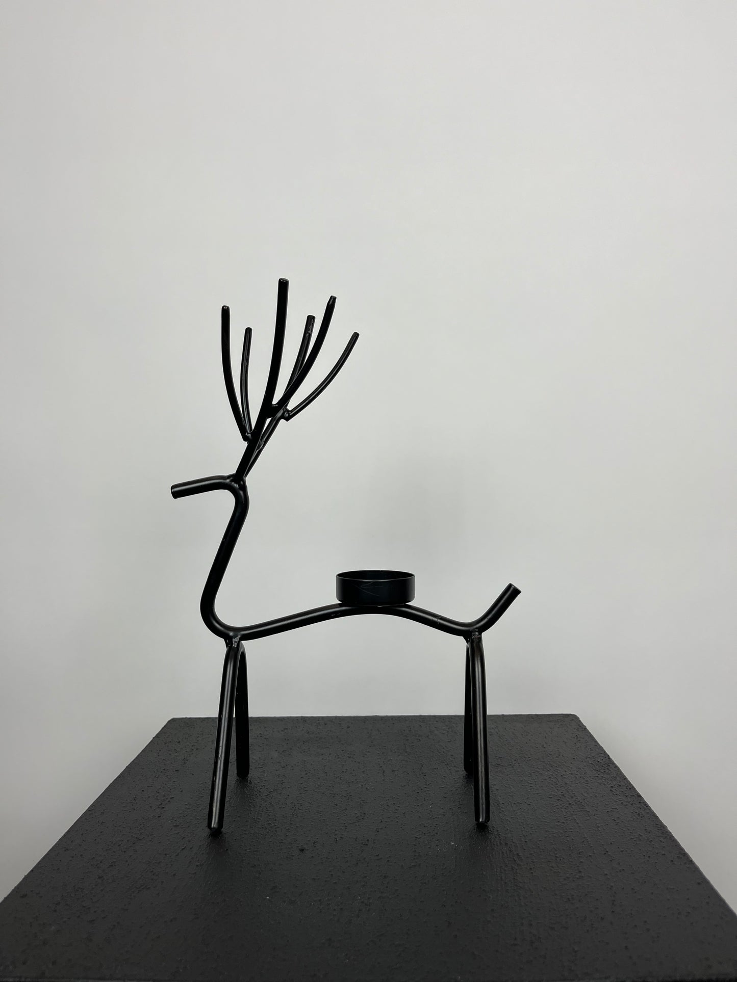 Rendier zwart theelicht M