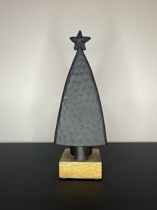 Christmas tree tealight holder black