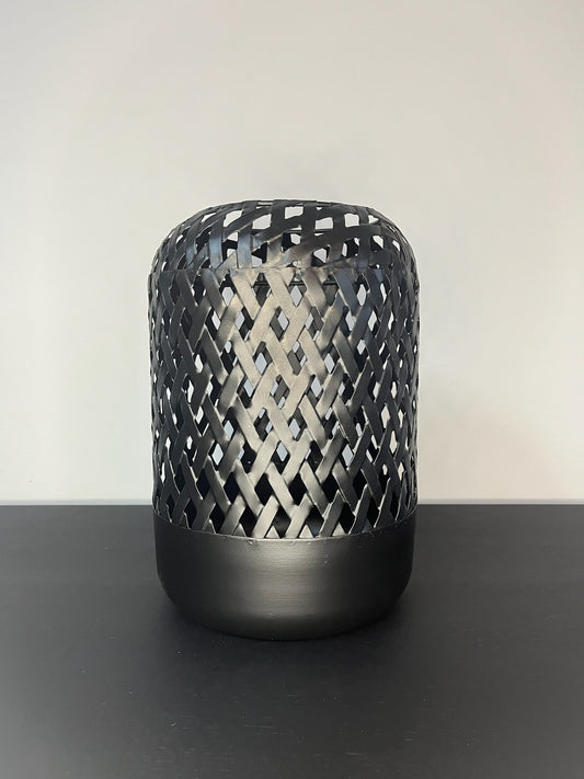 Metalen lantaarn zwart S