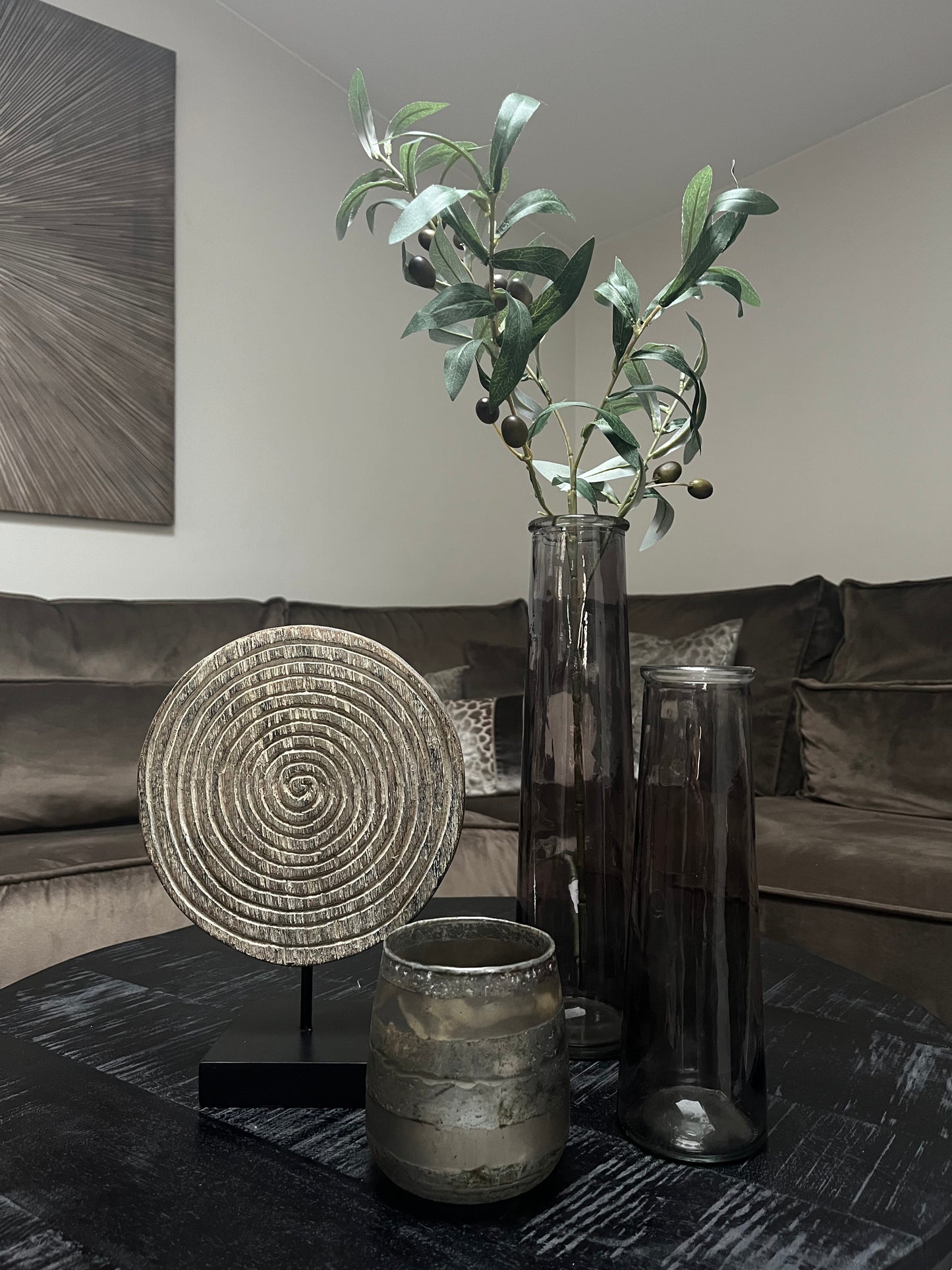 Vase black narrow M