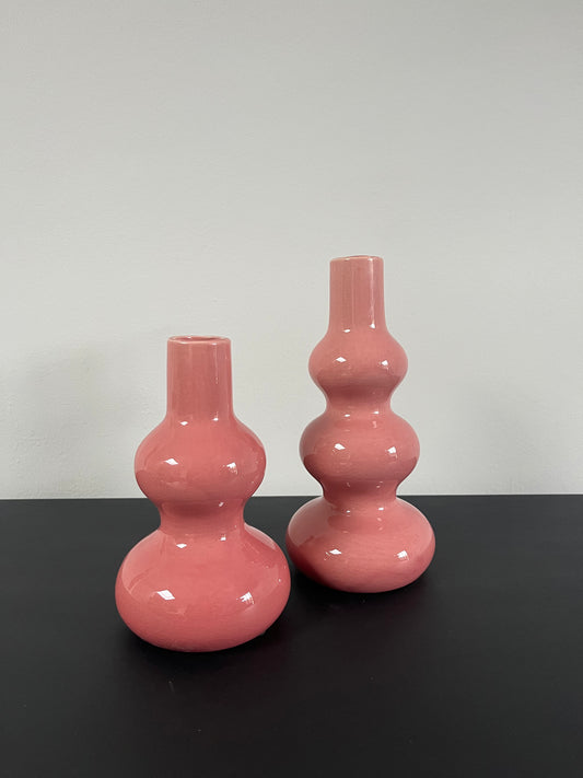 Bol vaasje roze S