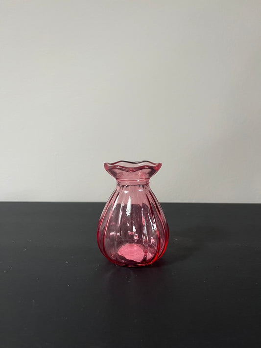 Mini vaasje ribbel roze