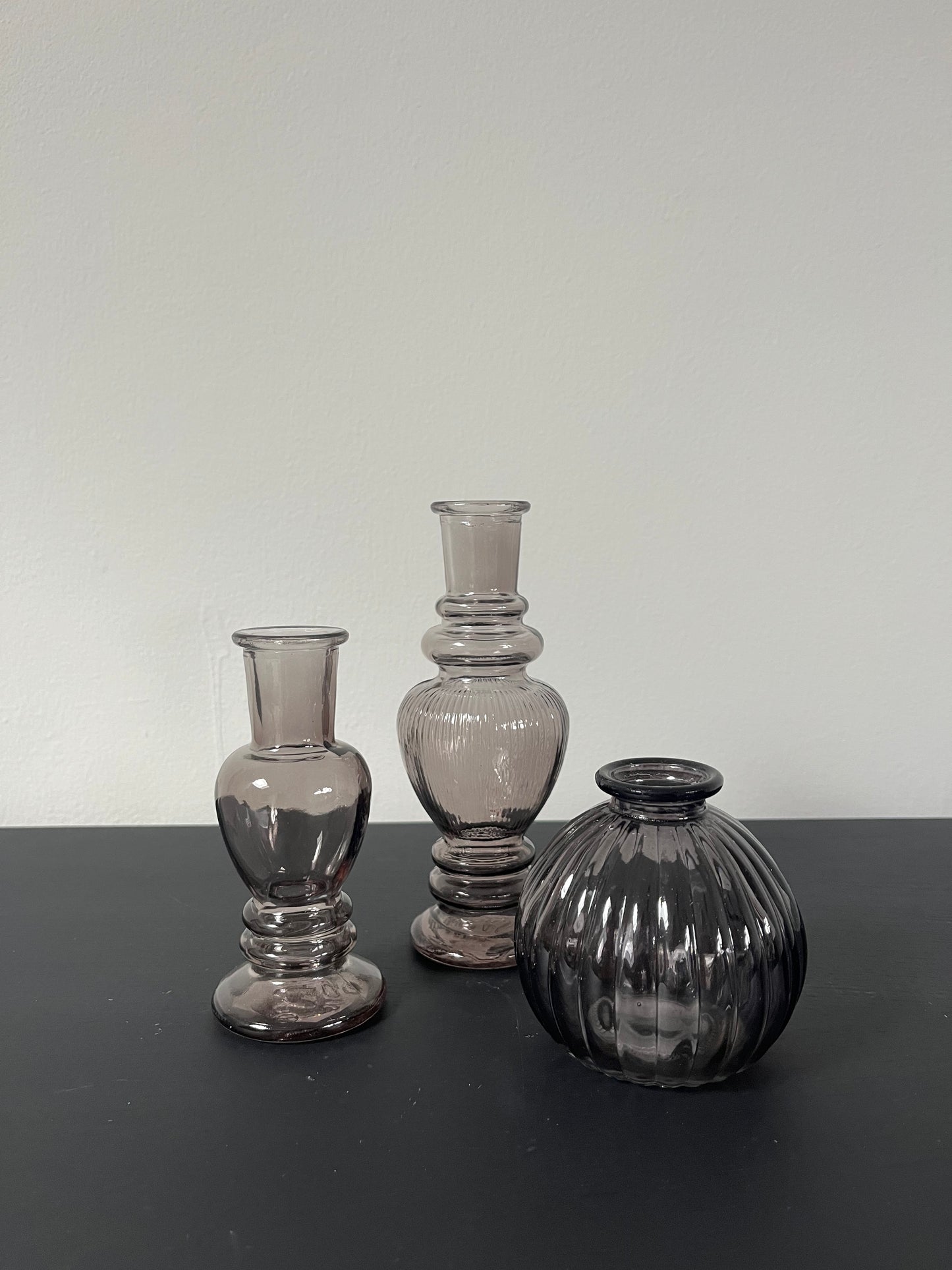 Mini vaasje ribbel zwart