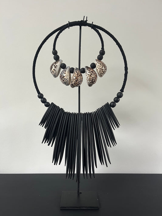 Schelpenketting zwart XL