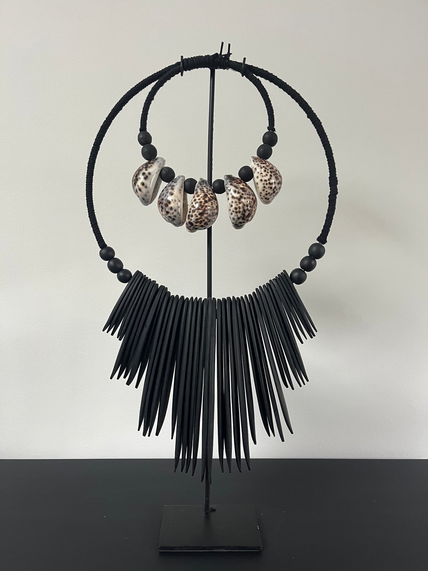 Schelpenketting zwart XL