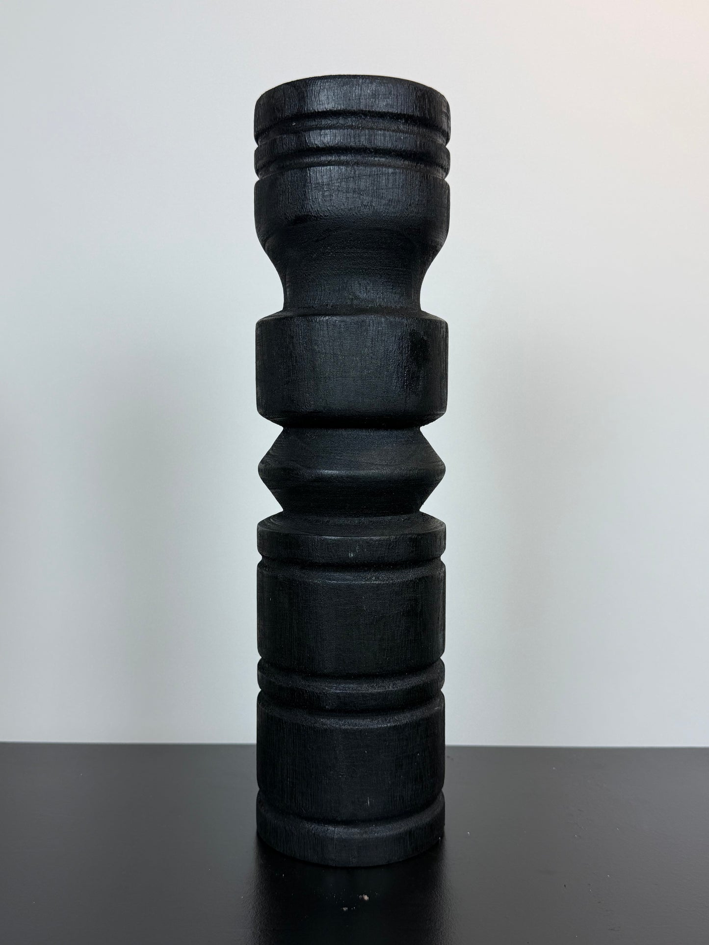 Houten kandelaar zwart L
