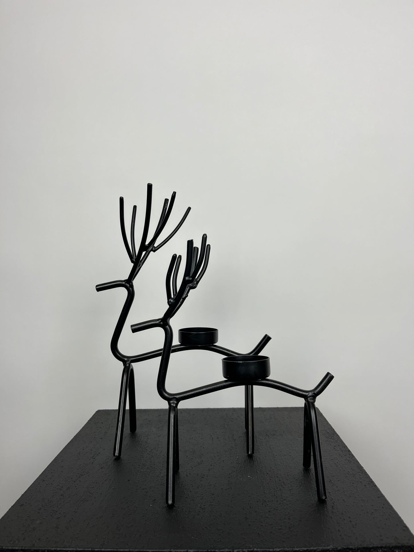 Rendier zwart theelicht M